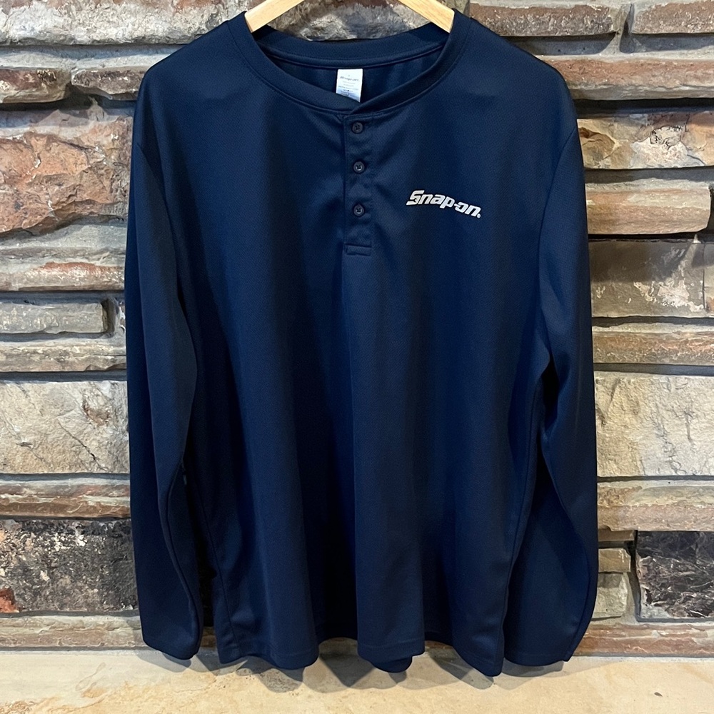 Snap-On Performance Navy Long Sleeve Henley